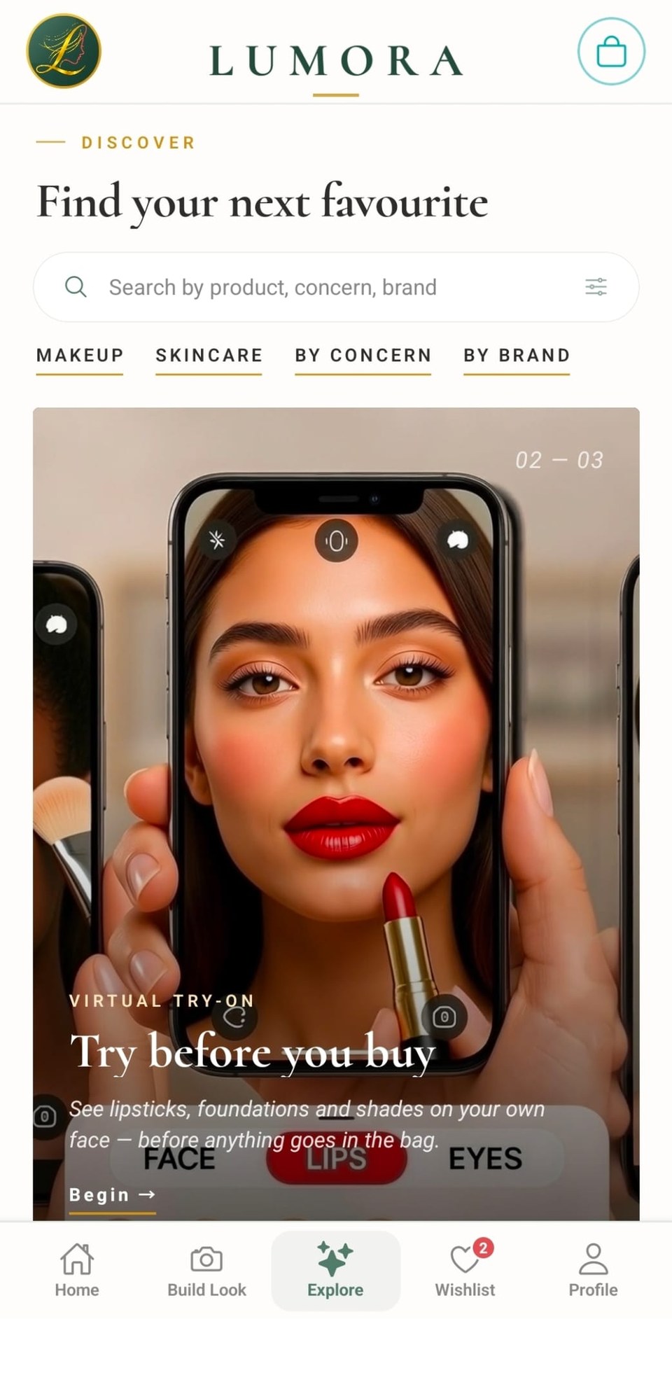Virtual try-on: see lipstick on your own face